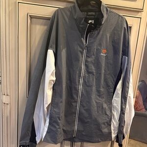 FootJoy Gray and White HydroLite Golf Windbreaker Jacket